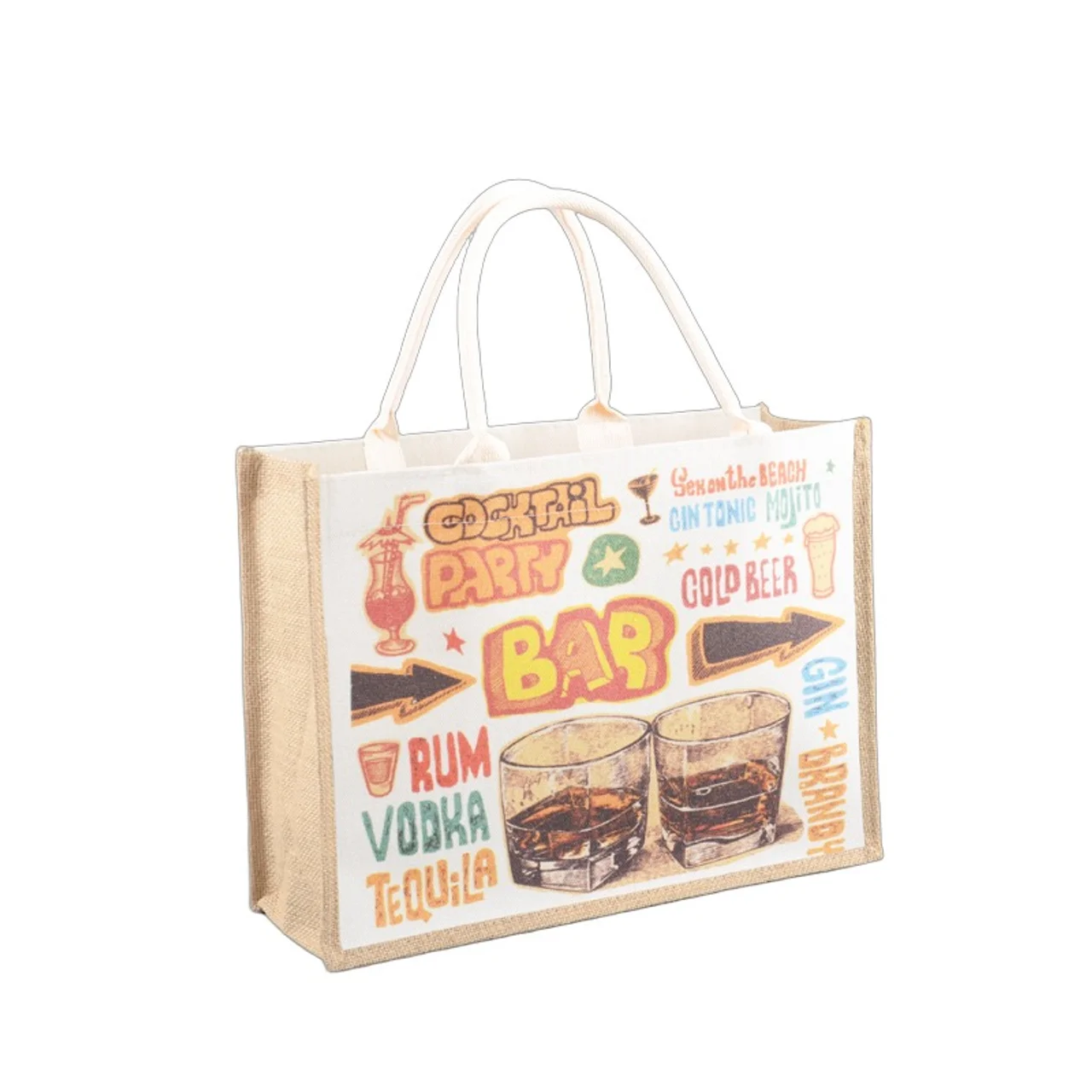 Hovedproduktbilde for 25-47-dra-4122 Elias Digitaltrykk Jute og RPET 23L Strandveske