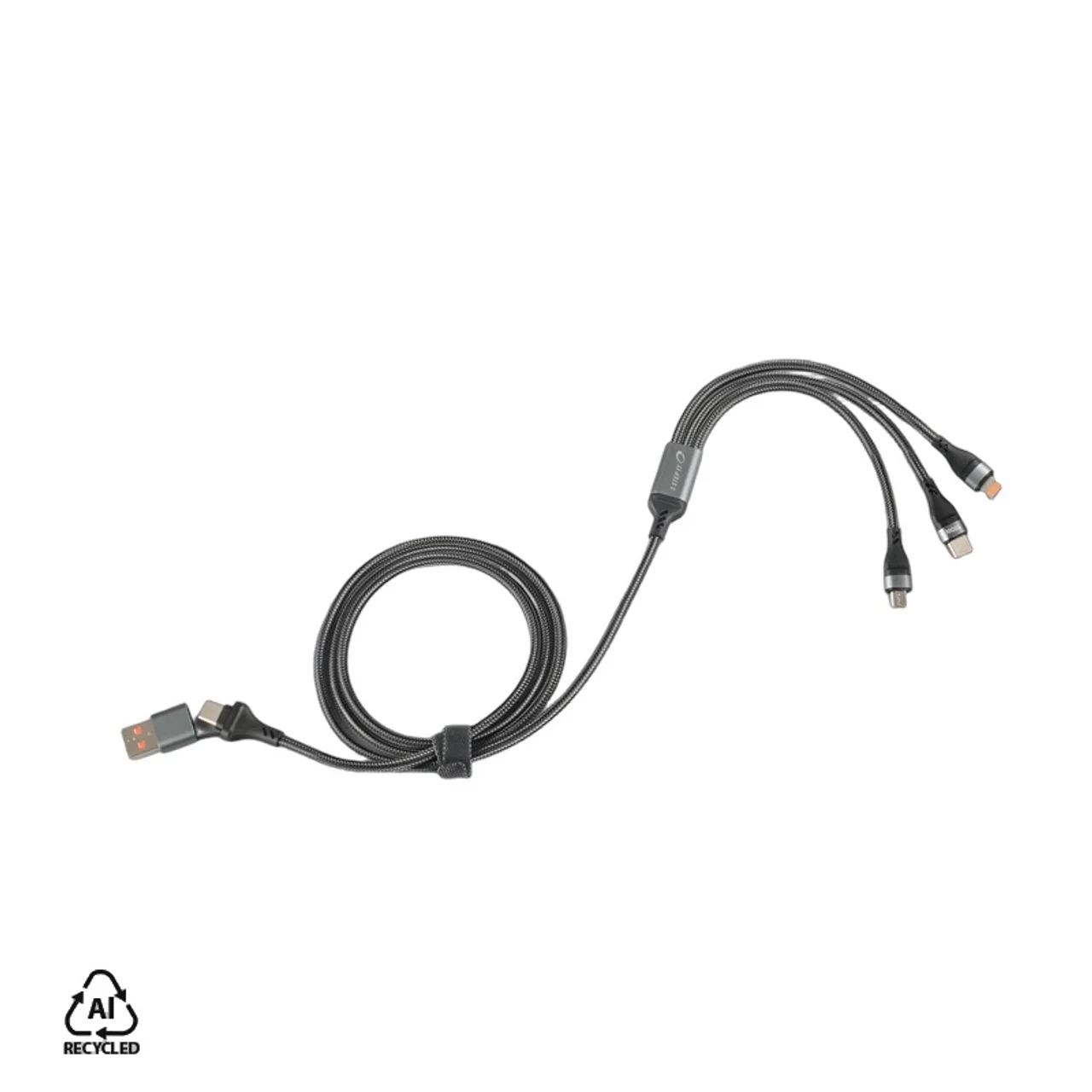 Hovedproduktbilde for 25-47-dra-4256 Havana Nylon og Resirkulert Aluminium 6-i-1  Ladekabel