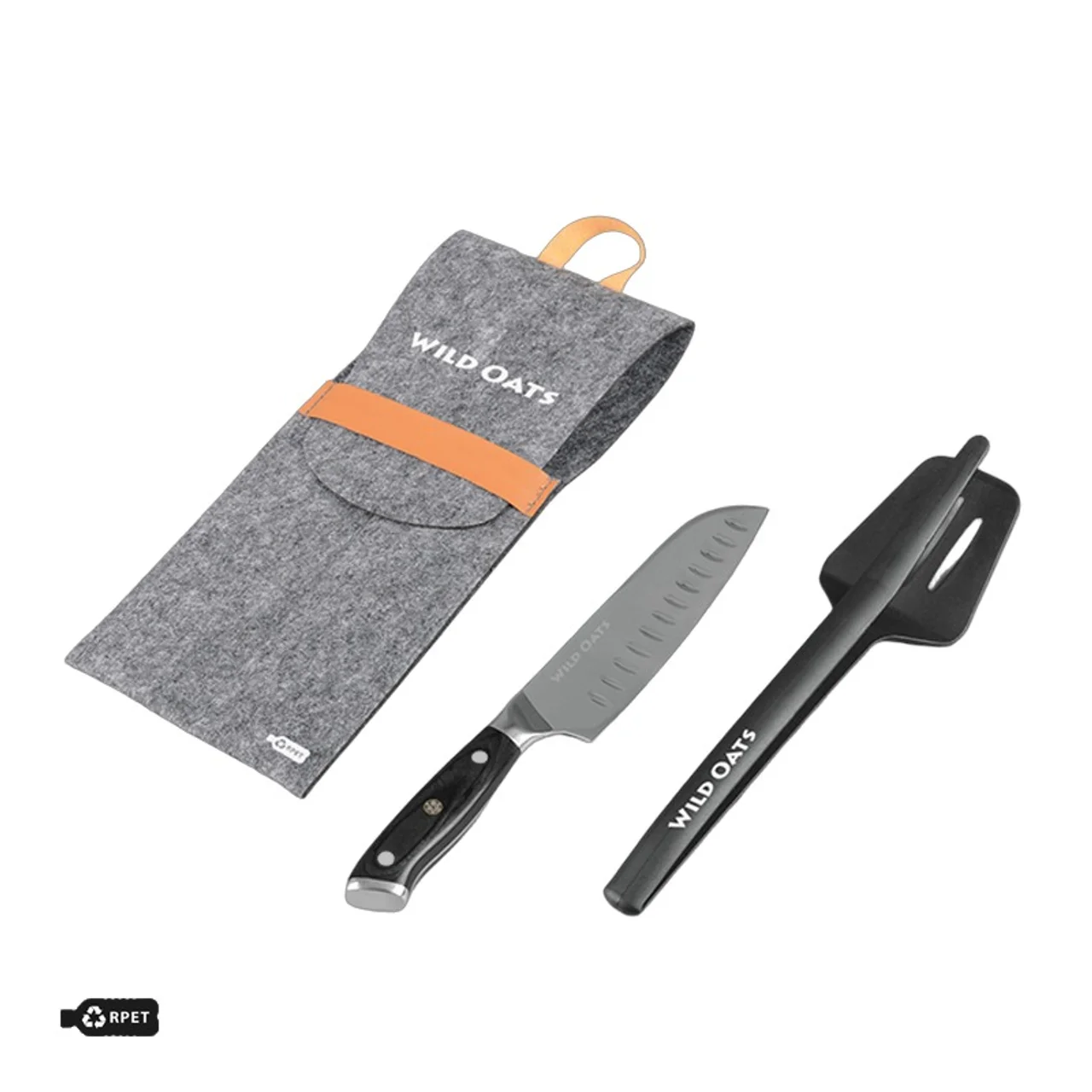 Hovedproduktbilde for 25-47-dra-4261 Chefs RPET Filt Santoku Kniv og Tang