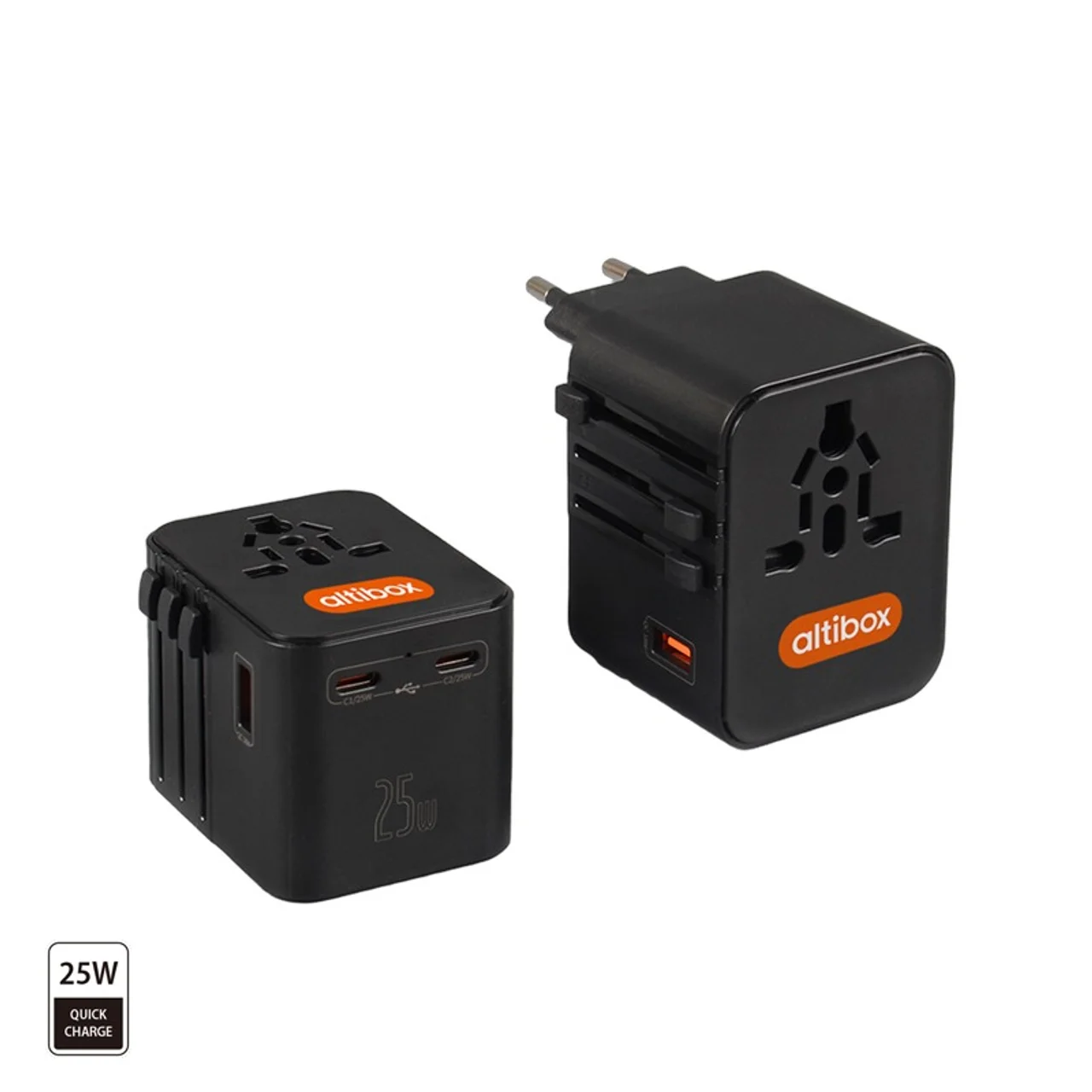 Hovedproduktbilde for 25-47-dra-4386 25W PD Reiseadapter med USB-A og USB-C