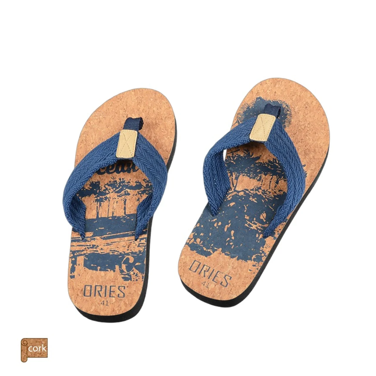 Hovedproduktbilde for 25-47-dra-5029 Kork Flip-Flop med Bomullstropp