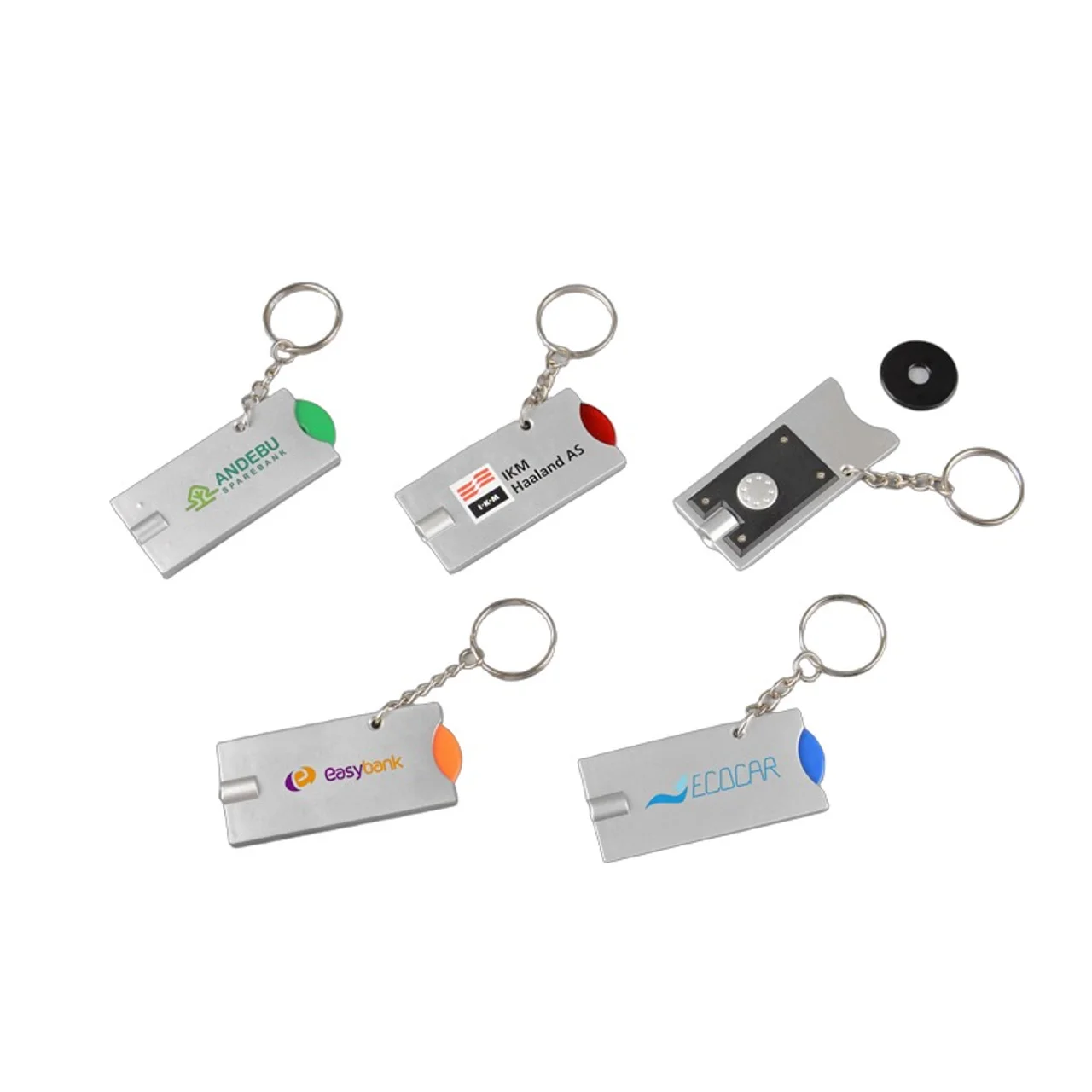 Hovedproduktbilde for 25-47-drb-5055 Götting Nøkkelring med LED-lys og Myntholder