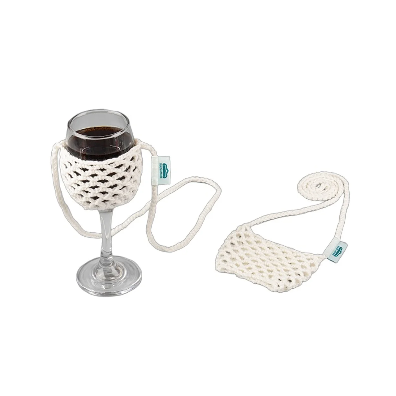 Hovedproduktbilde for 25-47-drb-5600 Heklet Vinglassholder med Snor