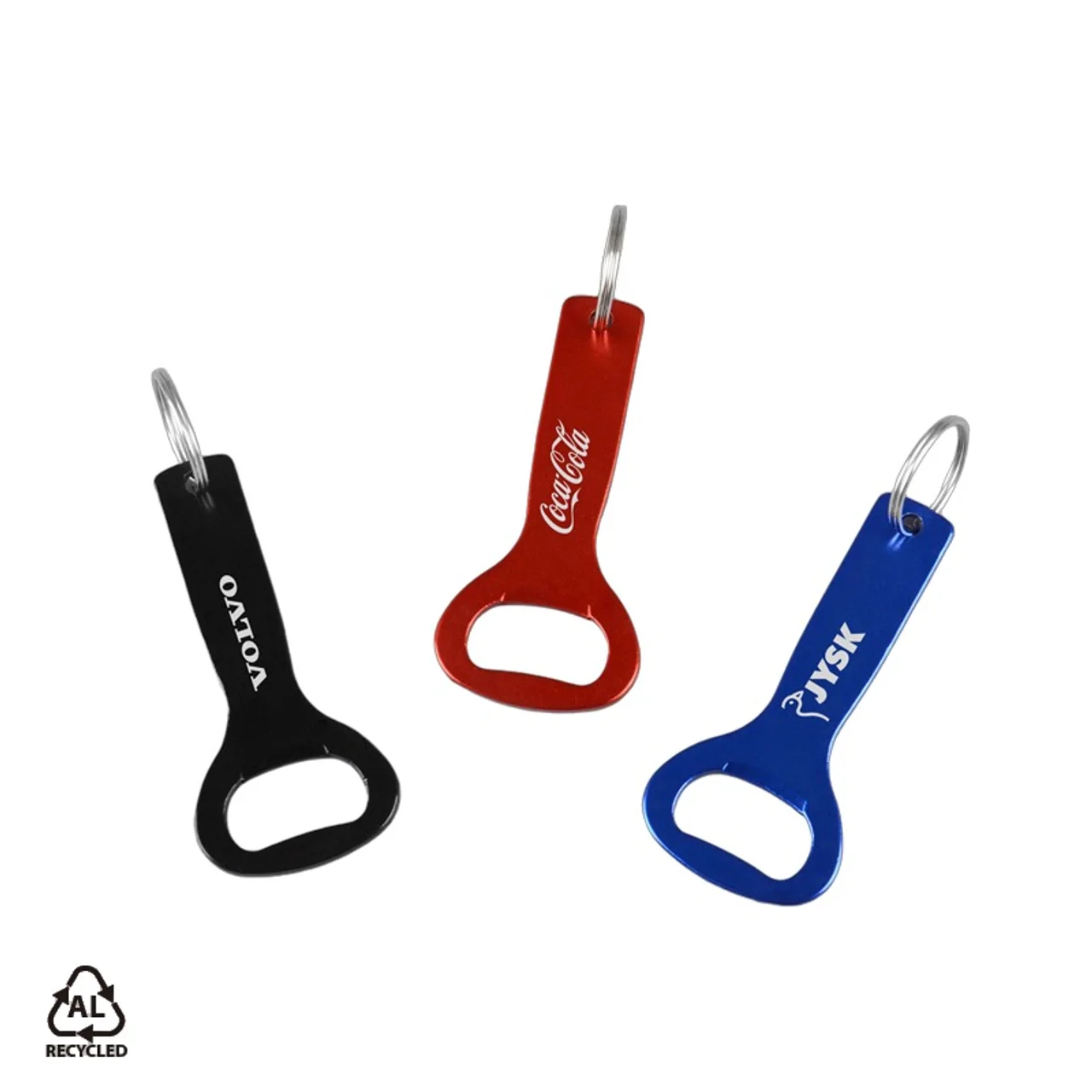 Hovedproduktbilde for 25-47-drc-6085 Kolton Resirkulert Aluminium Flaskeåpner med Nøkkelring