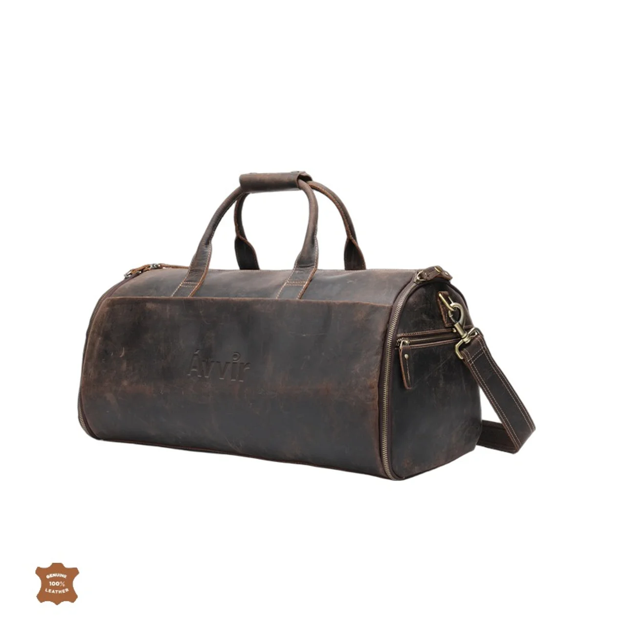 Hovedproduktbilde for 25-47-drc-7219 Cairo Retro Lær 2-i-1 Dresspose og Weekendbag