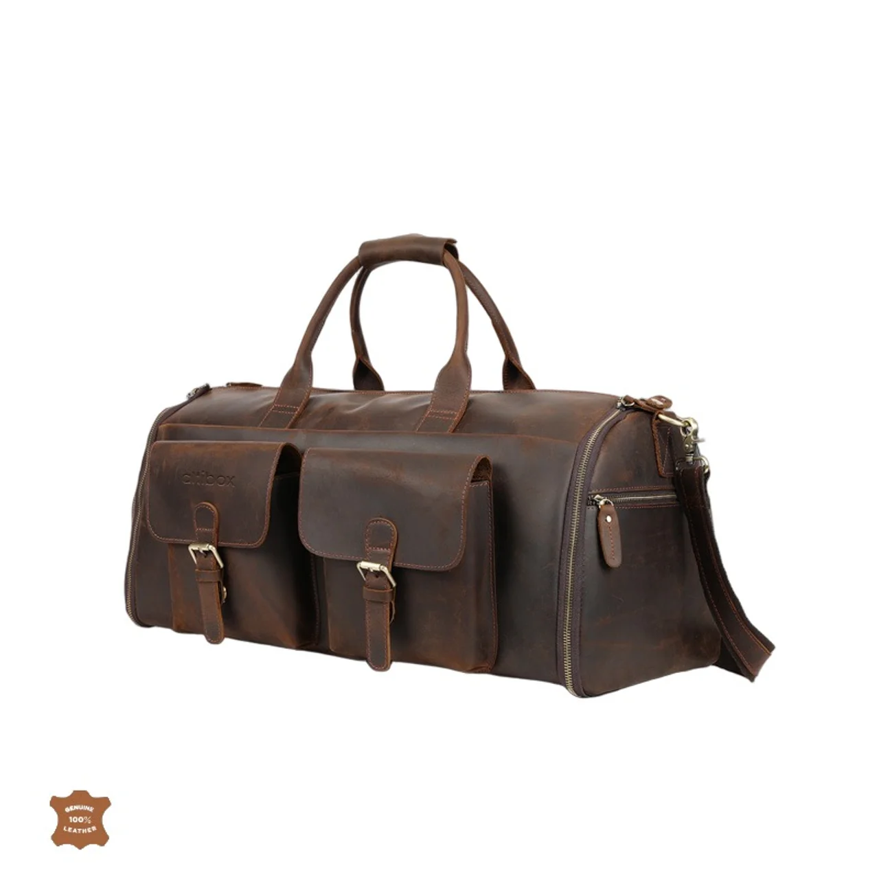 Hovedproduktbilde for 25-47-drc-7220 Luxor Retro Lær 2-i-1 Dresspose og Weekendbag