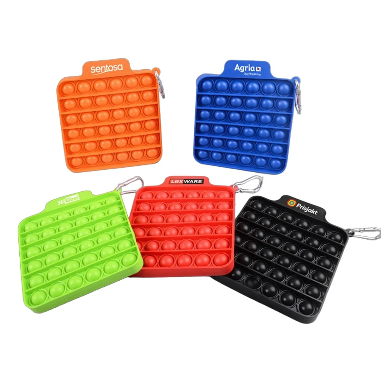 Hovedproduktbilde for 25-47-drc-9457 Borgy Pop it Fidget Leke med Karabinkrok