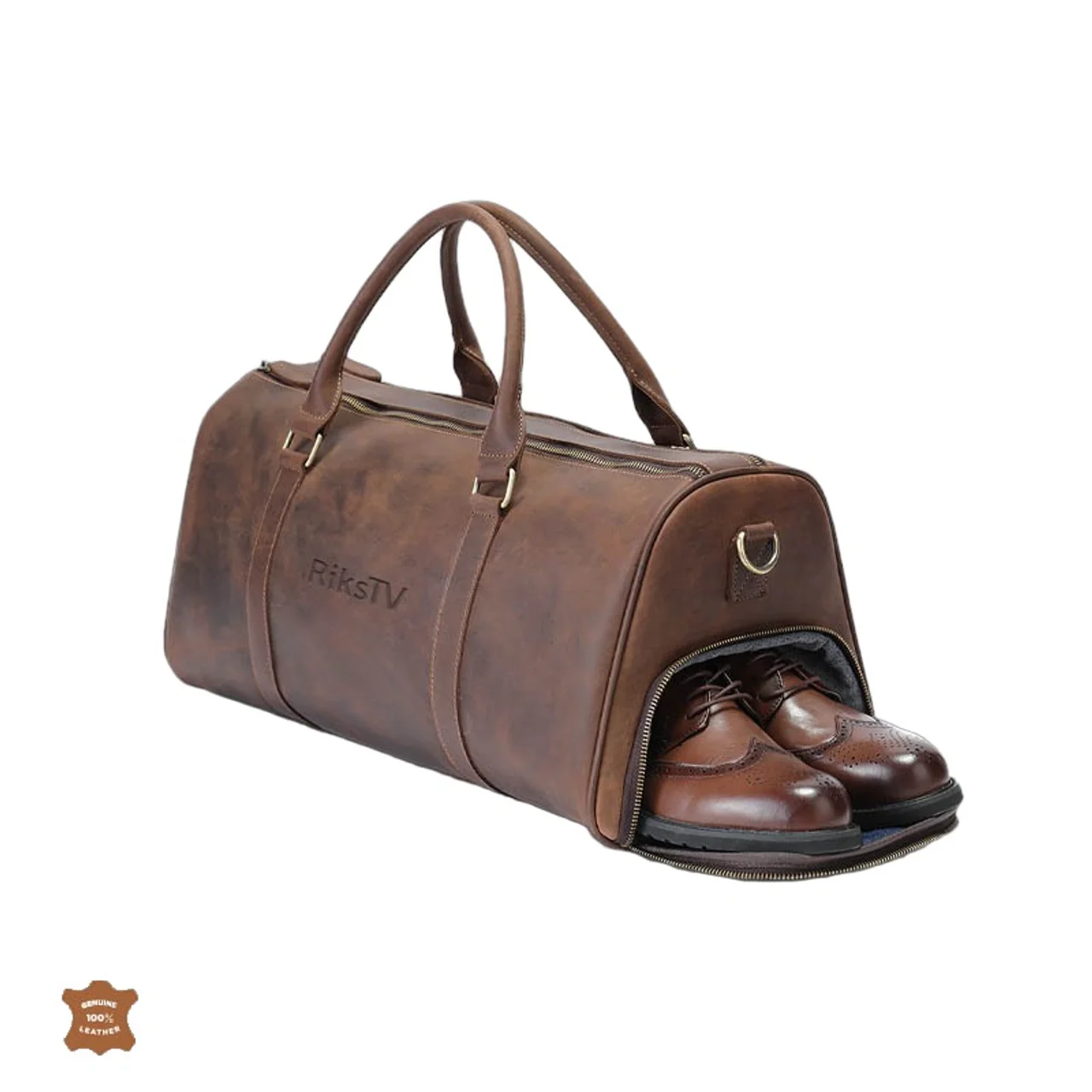 Hovedproduktbilde for 25-47-drc-9917 Aral Retro Skinn 30L Weekendbag