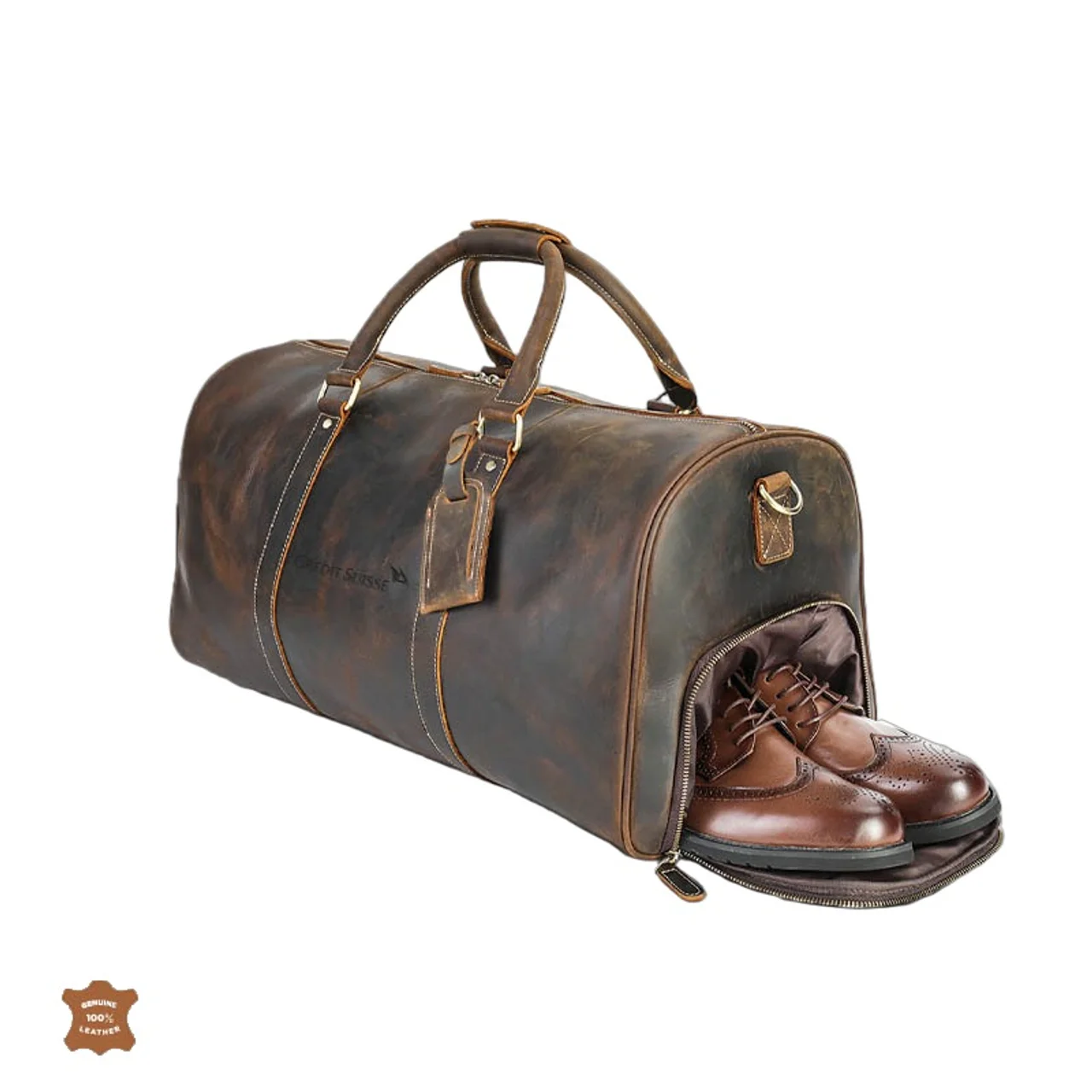 Hovedproduktbilde for 25-47-drc-9918 Turpan Retro Skinn 40L Weekendbag