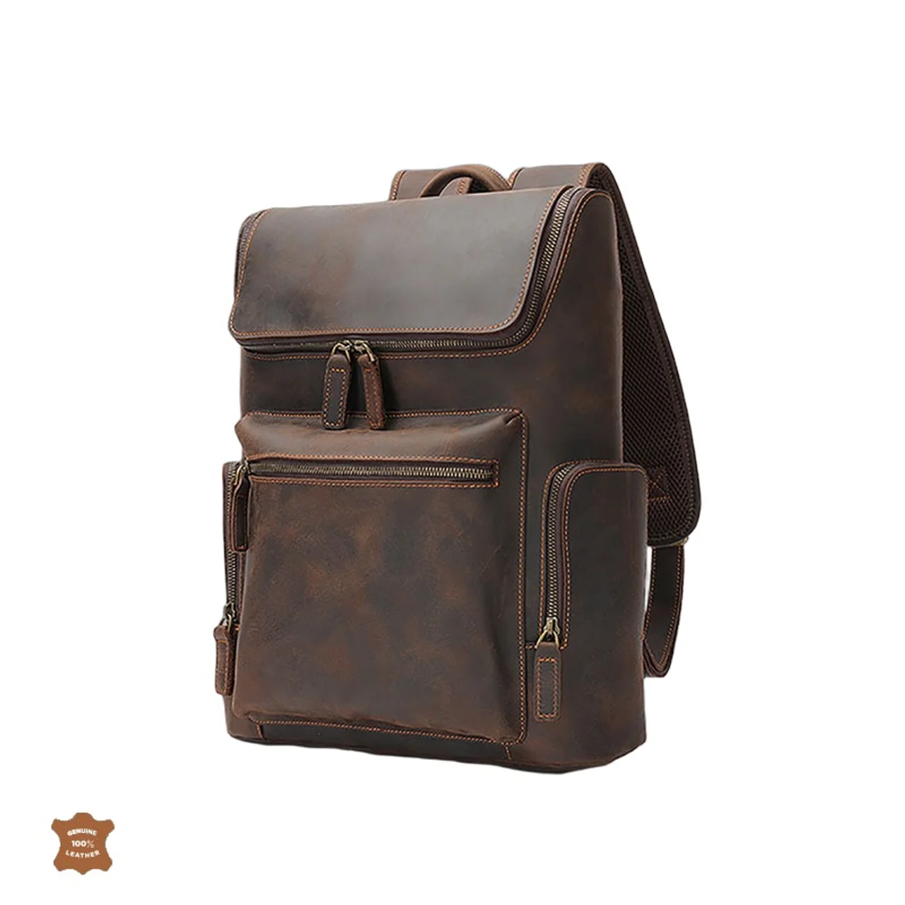 Hovedproduktbilde for 25-47-drc-9937 Korla Retro Lær 18L Ryggsekk