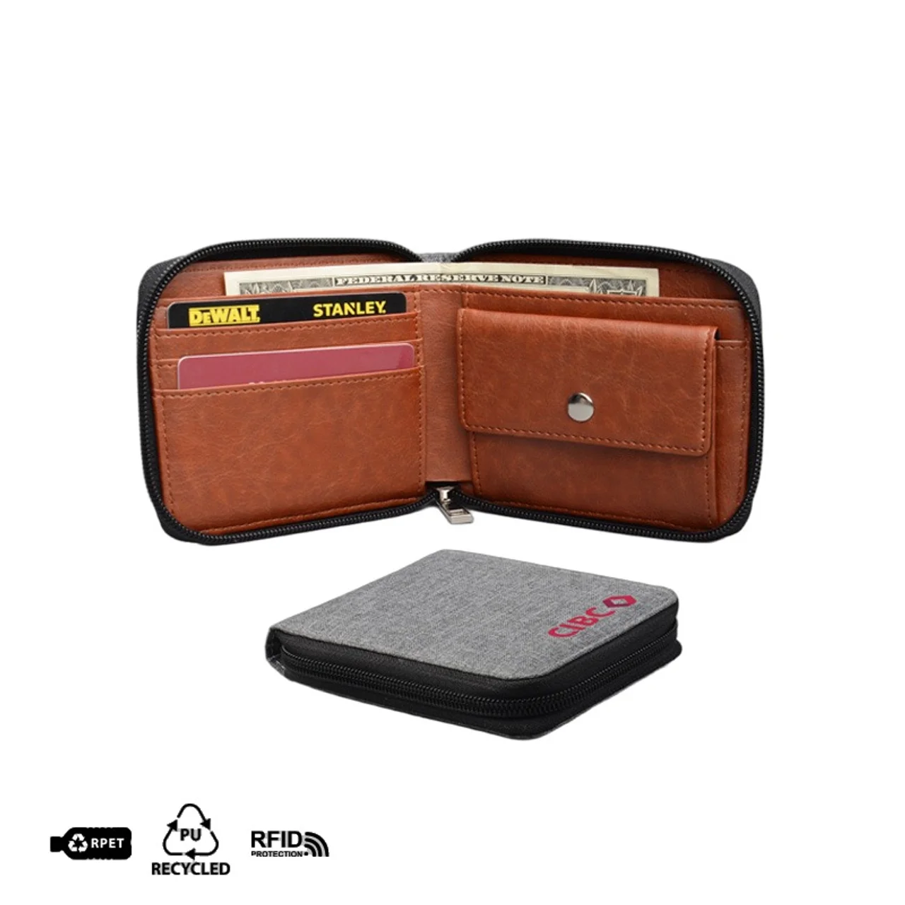 Hovedproduktbilde for 25-47-drd-5030 Oklahoma RPET og PU Lær RFID Lommebok