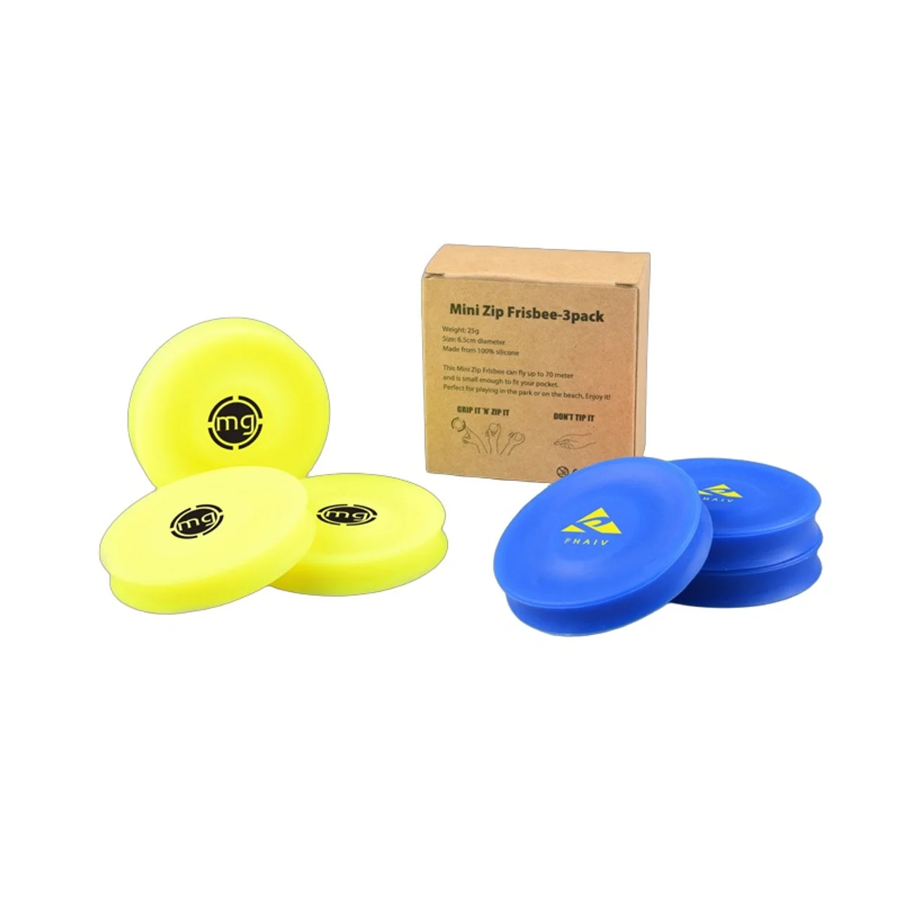 Hovedproduktbilde for 25-47-drd-5138 Diveon Silikon  3-pk Mini Zip Frisbee