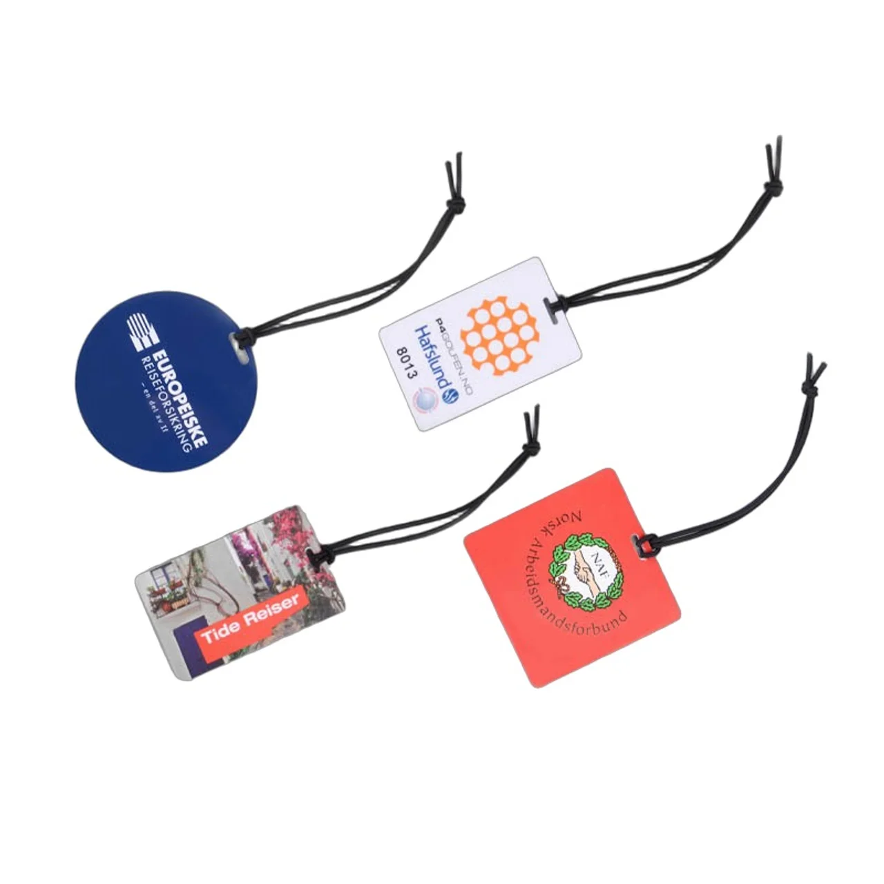 Hovedproduktbilde for Kvadratisk Diamantbukt PVC Bagasjelapp