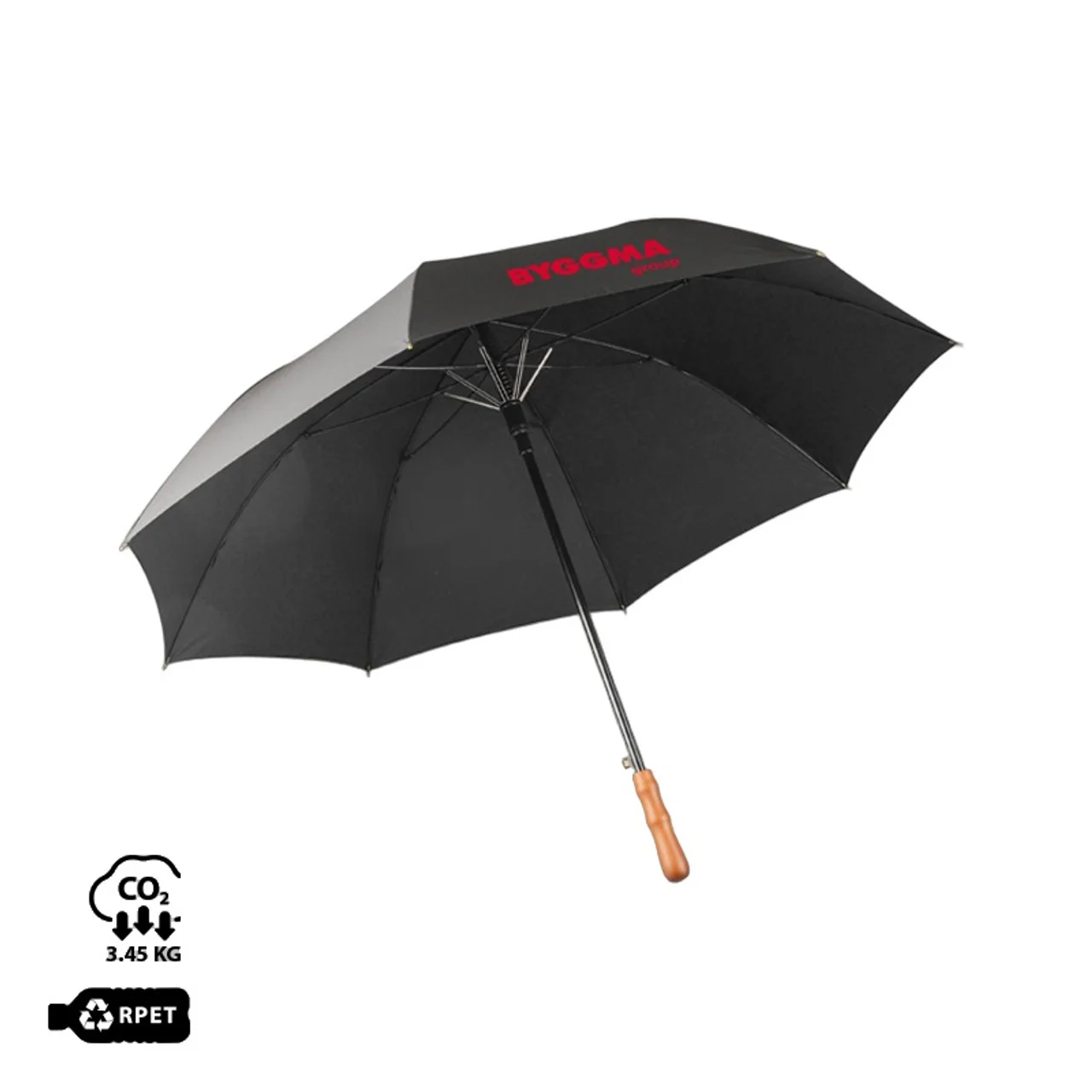 Hovedproduktbilde for 25-47-drd-5836 Zeyra RPET 27” Stormsikker Paraply med Trehåndtak Stormsikker Paraply