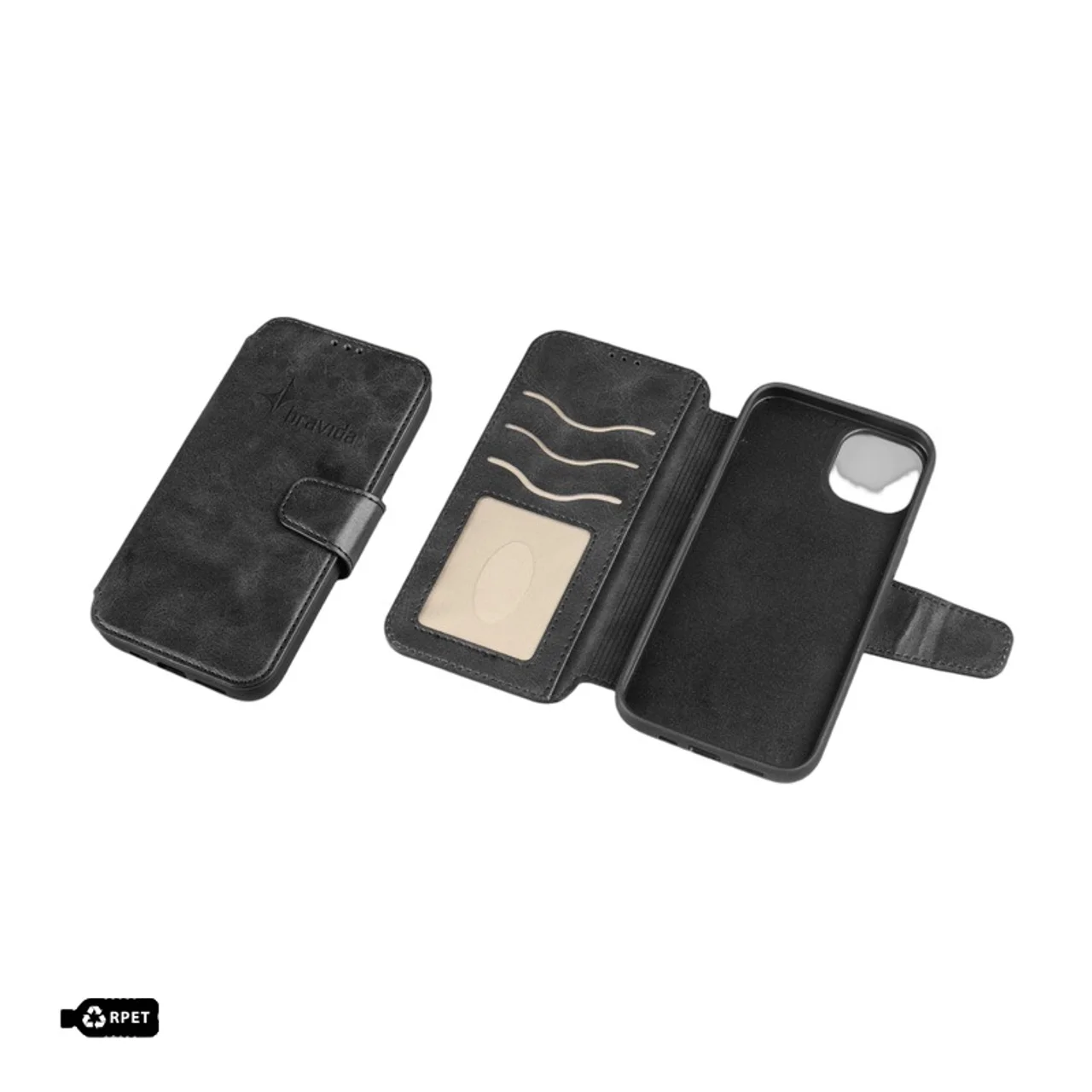 Hovedproduktbilde for 25-47-drd-5871 Luma PU Lær RFID iPhone Lommebok og Mobilstativ