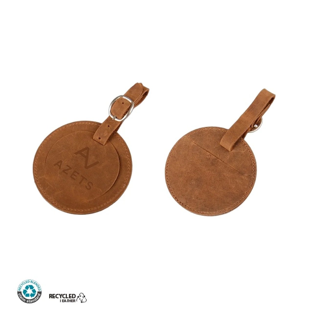 Hovedproduktbilde for 25-47-drd-6014 Vikingbro Resirkulert Skinn Rund Bagasjelapp