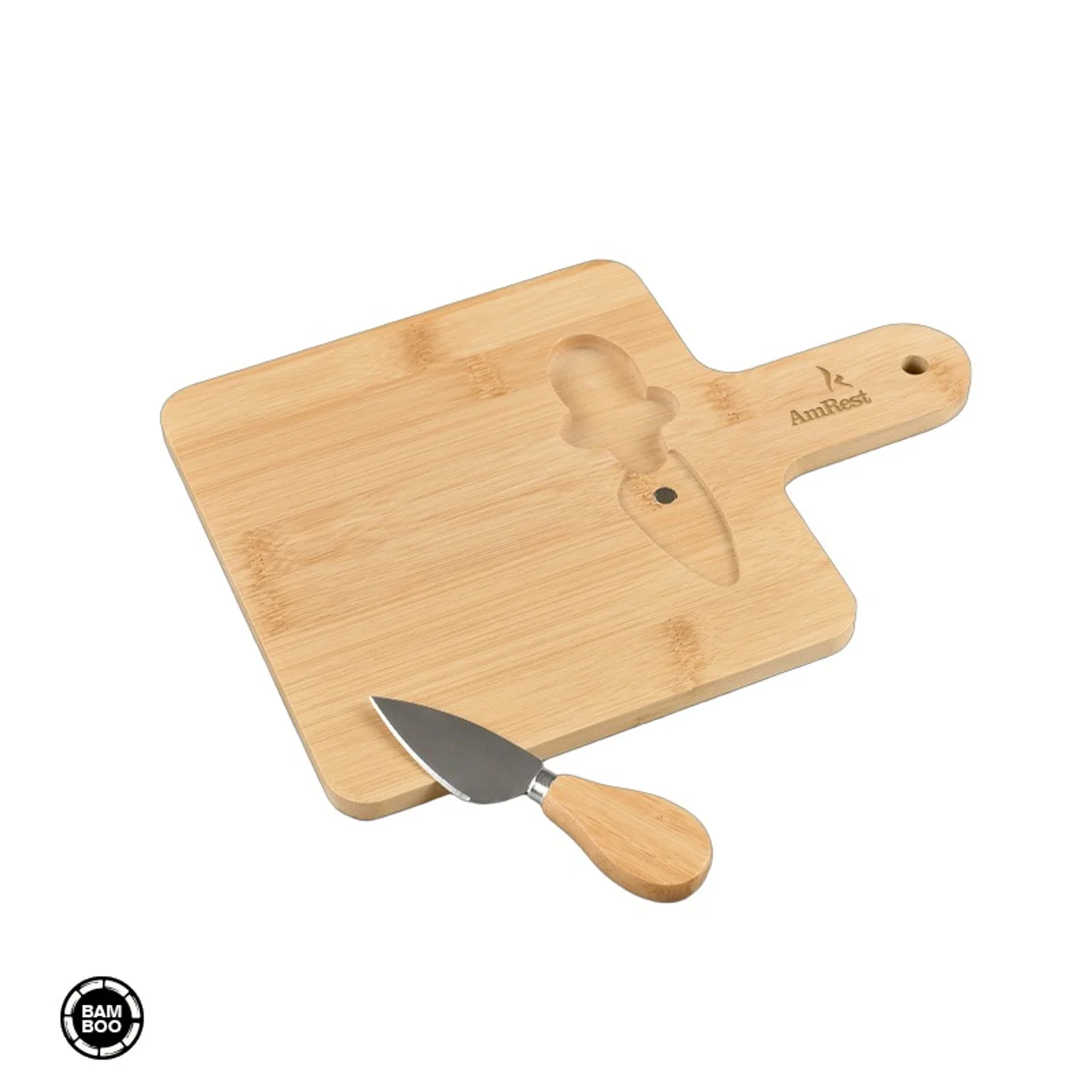 Hovedproduktbilde for 25-47-drd-6210 Klareheim Bambus Ostebrett med Kniv