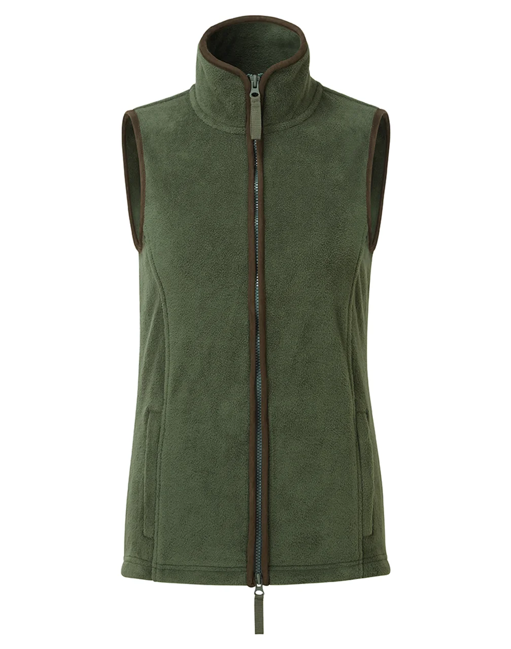Hovedproduktbilde for Flaskegrønn/Brun Premier Ladies Artisan  Fleecevest Dame