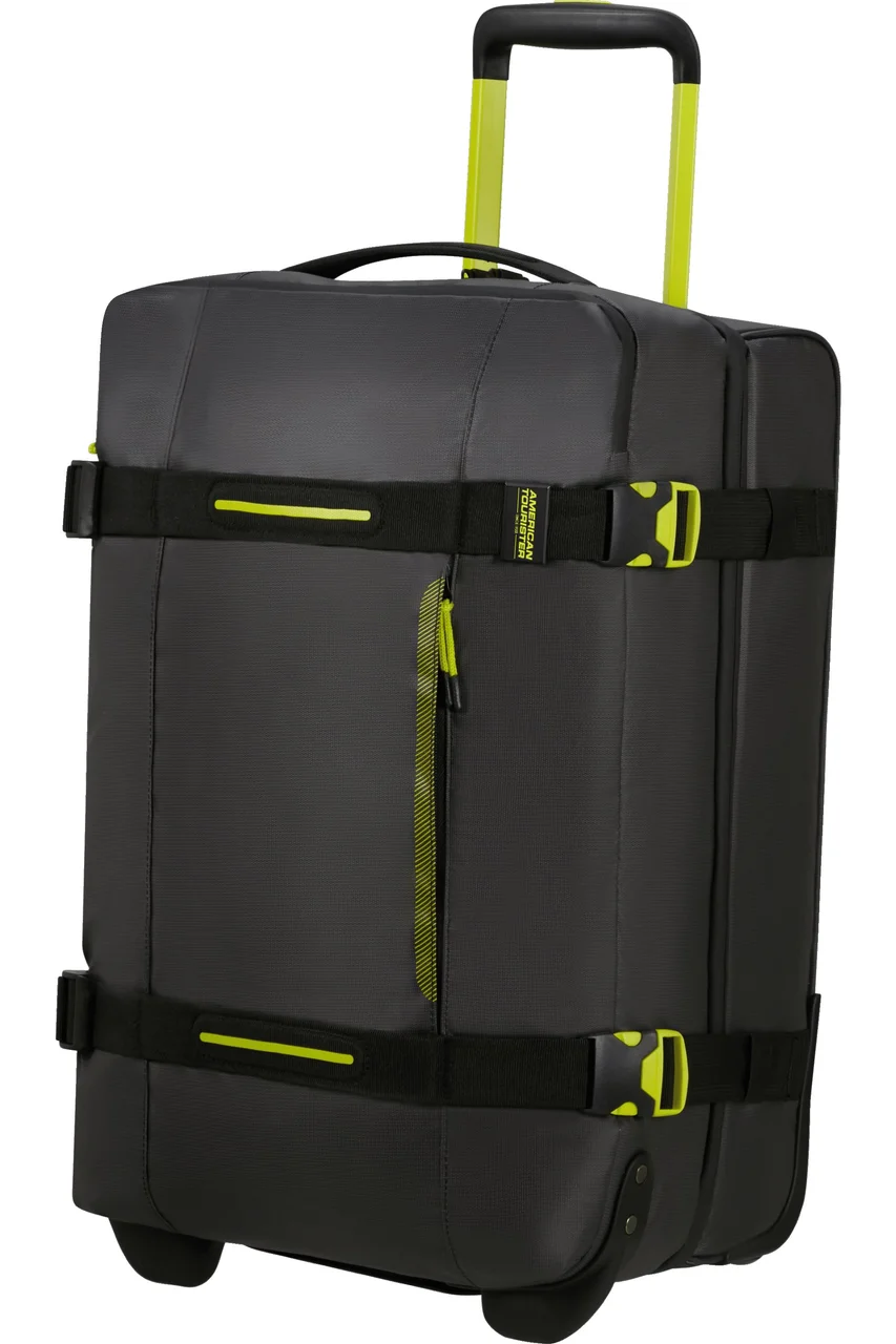 Hovedproduktbilde for Coated Black/Lime American Tourister Urban Track RPET 55L Duffelbag med Hjul