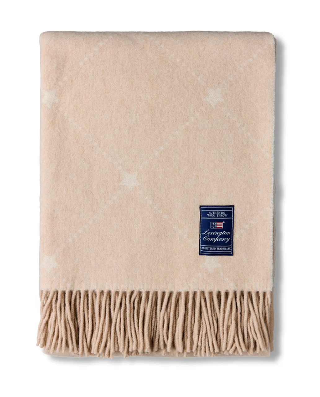 Hovedproduktbilde for Beige/White Lexington Icons Star Ull Pledd