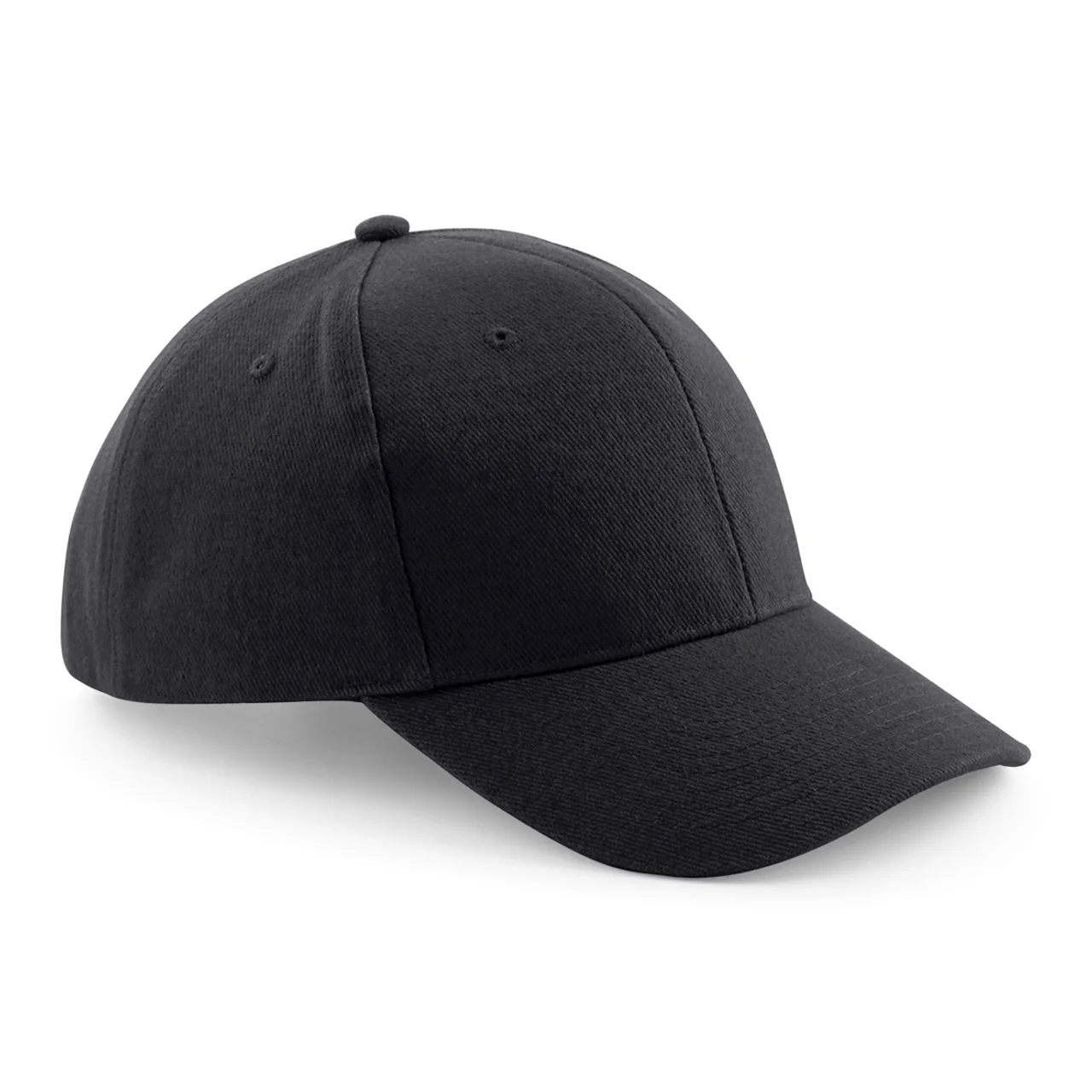 Hovedproduktbilde for Black Beechfield Børstet Bomull Pro-Style  Caps