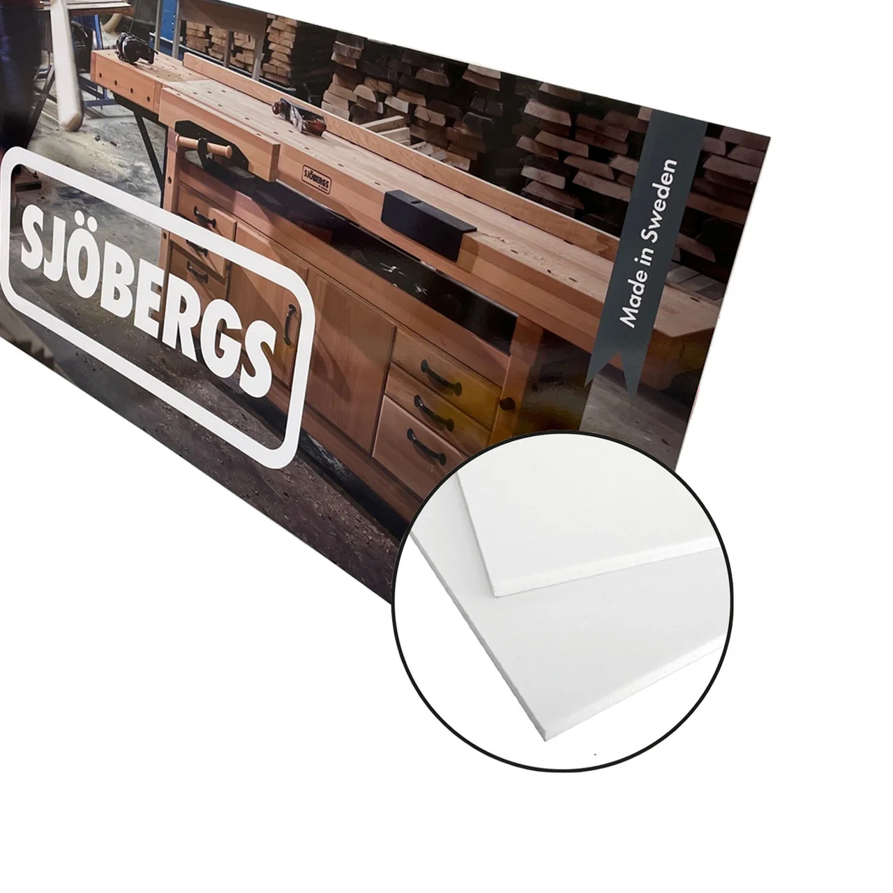 Hovedproduktbilde for 3mm 120x60 cm Skilt i PVC med Digitaltrykk
