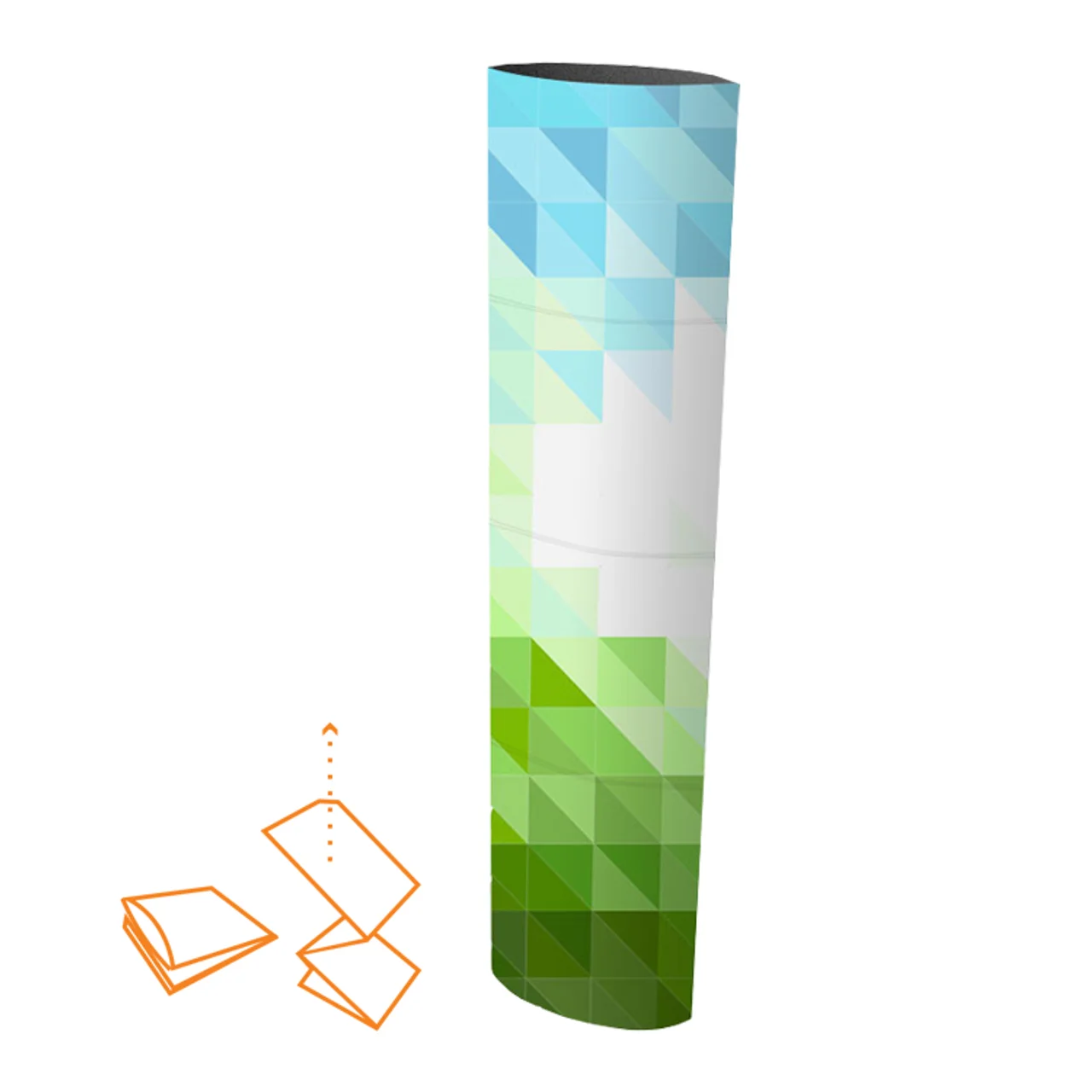 Hovedproduktbilde for 40x156 cm Pop-up Display Ellipse Bølgepapp