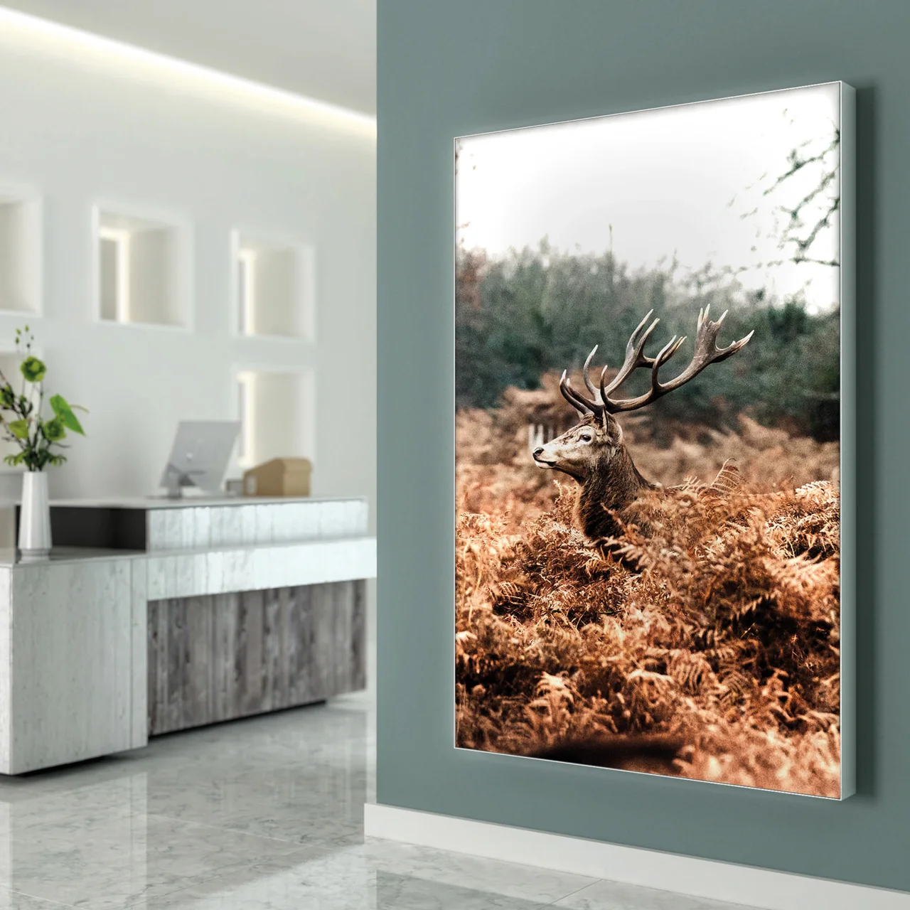 Hovedproduktbilde for 120x60cm Aluframe Veggramme LED-belyst
