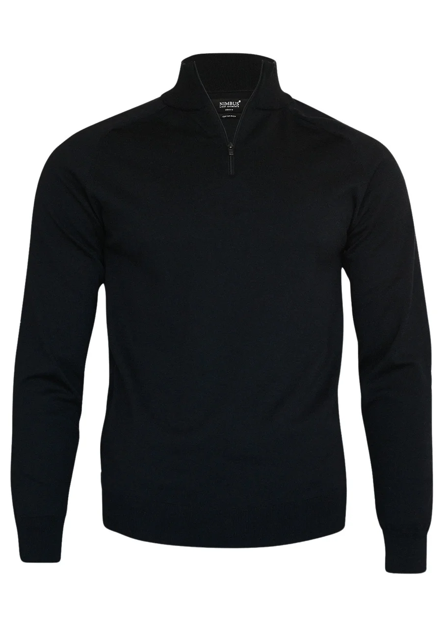 Hovedproduktbilde for Black Nimbus Brighton Bomull og Nylon 1/4-Zip Strikkegenser