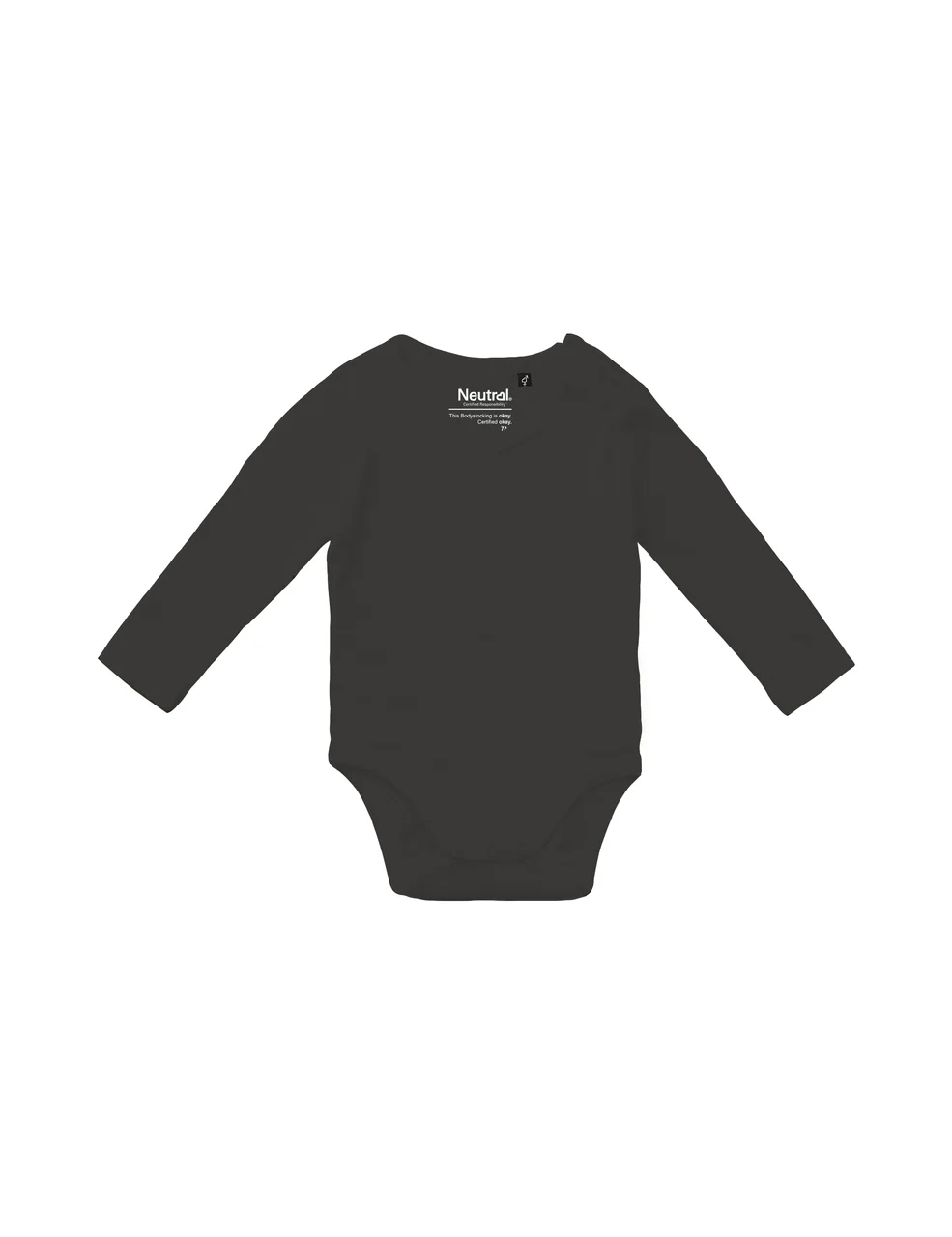 Hovedproduktbilde for Charcoal Neutral Babybody med Lange Ermer
