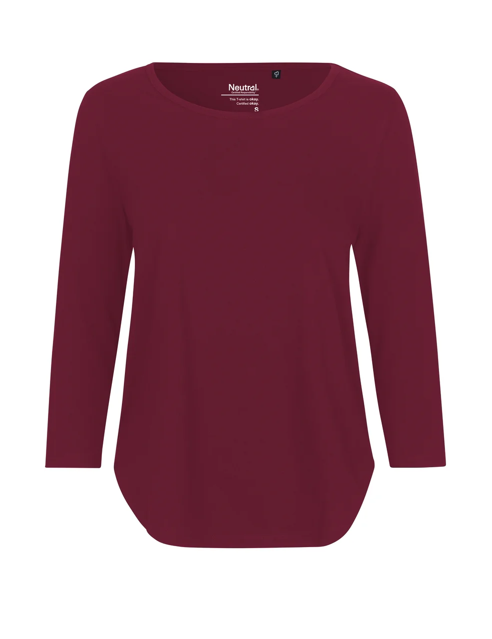 Hovedproduktbilde for Bordeaux Neutral 3/4 Erm T-skjorte Dame