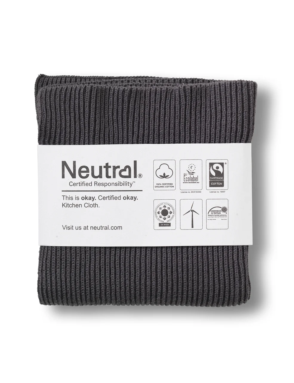 Hovedproduktbilde for Charcoal Neutral Vaskeklut (2-pakning)