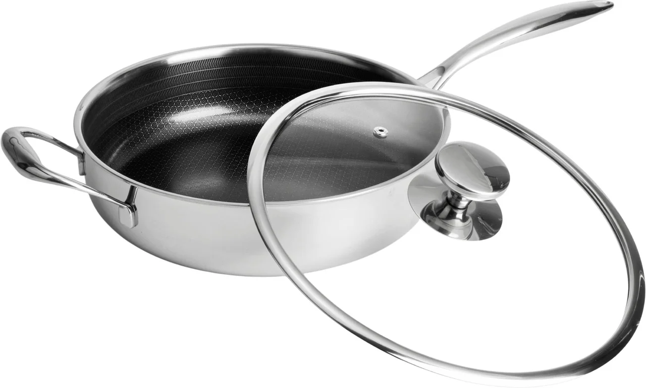 Hovedproduktbilde for 58-267-5740007827570 Gladkokken Hybrid Ø28 Slipp-Lett Sautépanne med Lokk