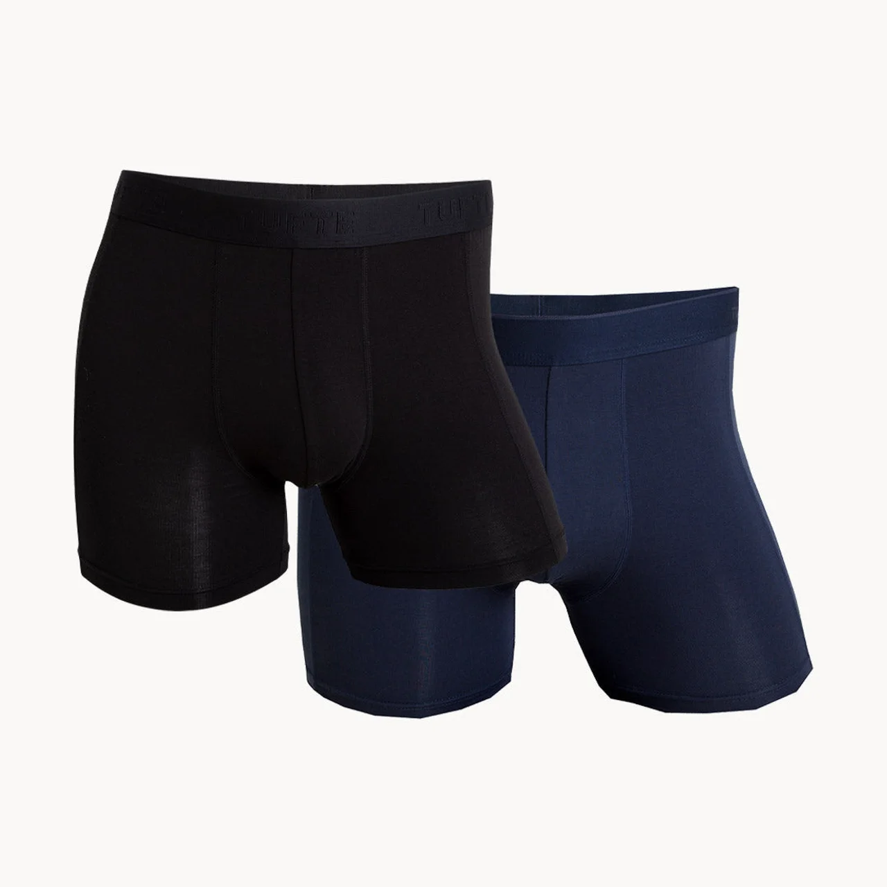 Hovedproduktbilde for Black Beauty / Navy Tufte Wear SoftBoost Bambus Boxershorts 2-pk Gaveeske