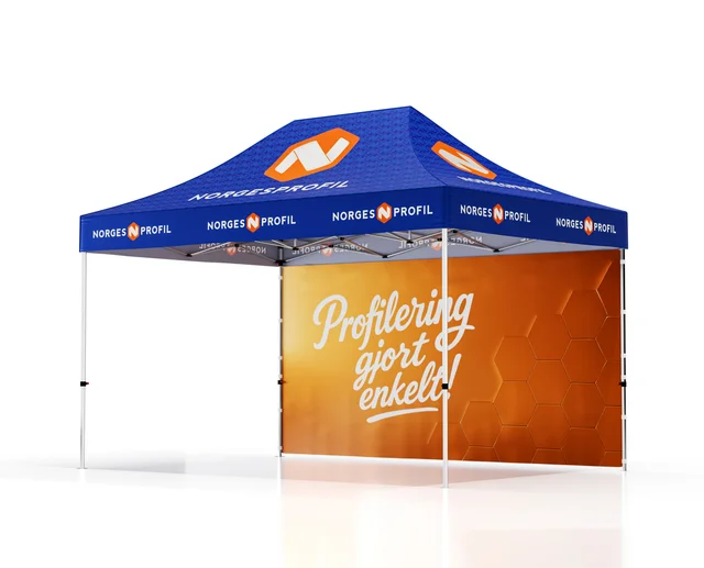 Produktbilde for Telt Popup 4,5 x 3 meter inkl tak og bakvegg