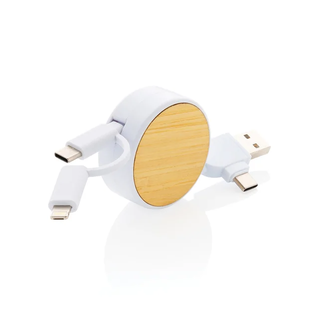 Produktbilde for XD Collection Ontario RCS Resirkulert Plast 6-i-1 Uttrekkbar Ladekabel