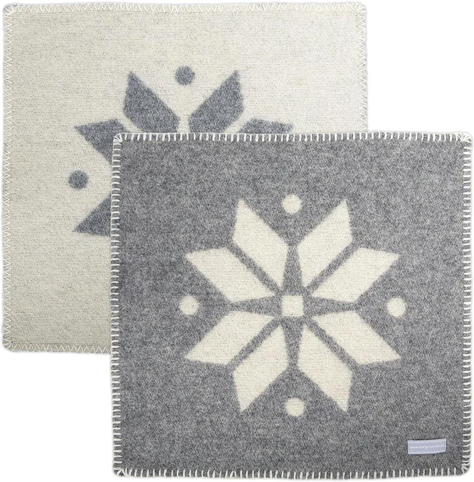 Produktbilde for Sitteunderlag i Ull, 43 x 43 cm, Vintermotiv Grå