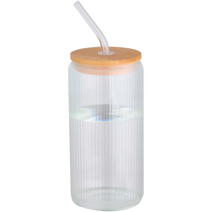 Produktbilde for Mirage 500 ml Borosilikat Glasskopp med Bambuslokk
