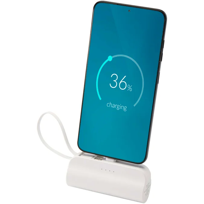 Produktbilde for Alnair 5000 mAh 10 W Resirkulert Plast Type-C Mobillader med Innebygd Vippestativ