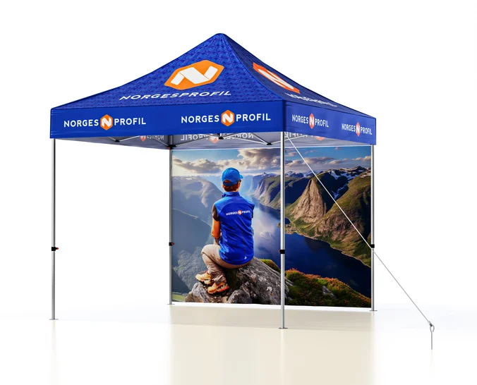Produktbilde for Telt Popup 3 x 3 meter inkl tak og bakvegg