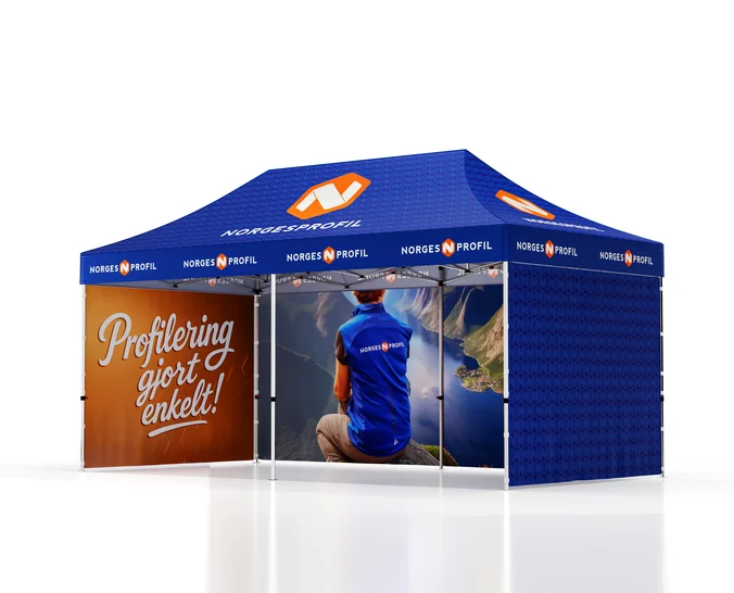 Produktbilde for Telt Popup 6 x 3 meter inkl tak og tre vegger