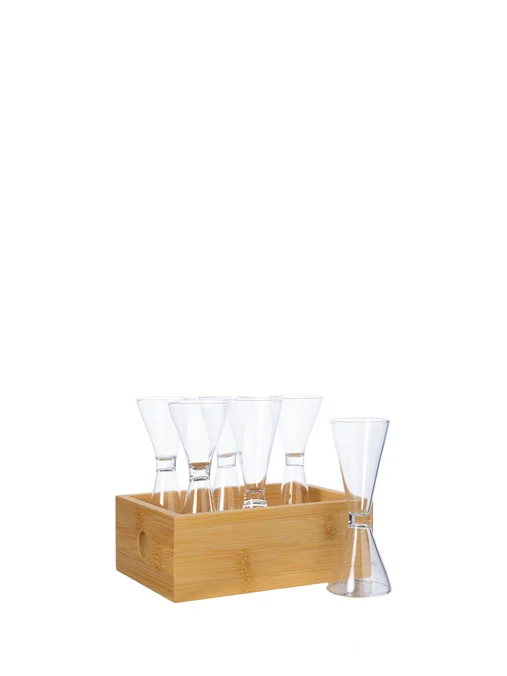 Produktbilde for Sagaform Nature 6-pk Vendbare Snapsglass i Treeske
