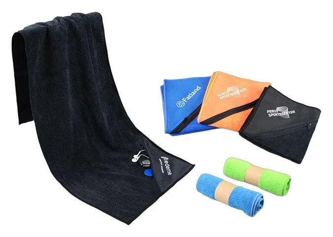 Produktbilde for Verona Mikrofiber Sportshåndkle med Glidelåslomme