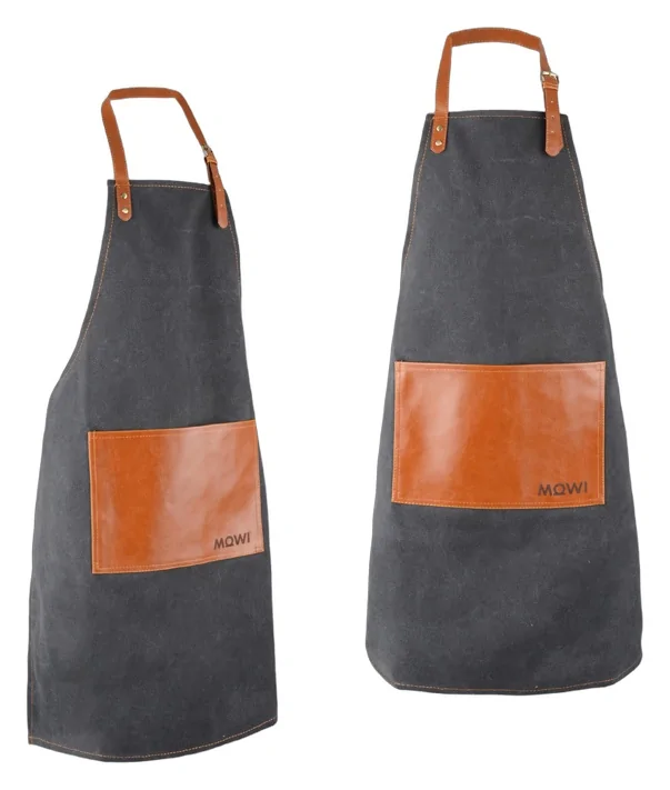 Produktbilde for Zaroa Lerret Unisex Forkle med PU-lomme