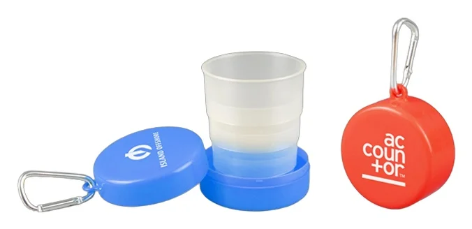 Produktbilde for Ypres 160 ml Resirkulert Plast Sammenleggbar Kopp med Karabinkrok