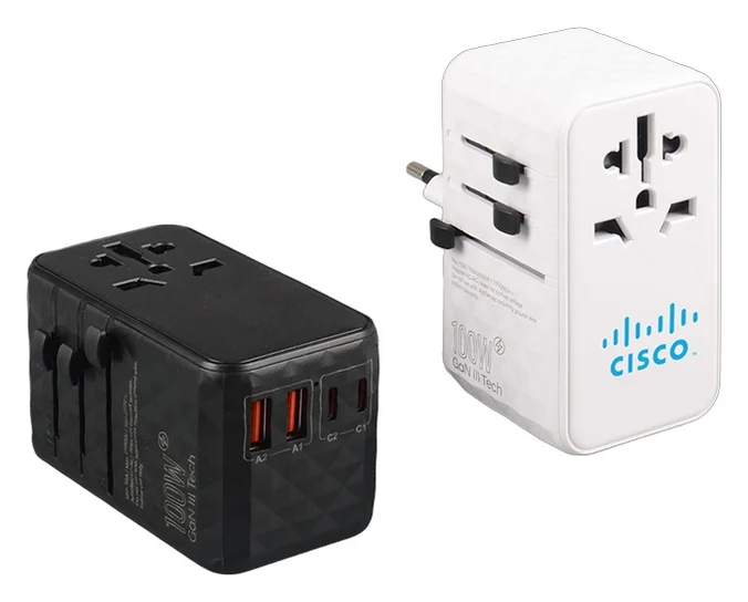 Produktbilde for 100W PD GaN Reiseadapter med Dobbel USB-A og USB-C