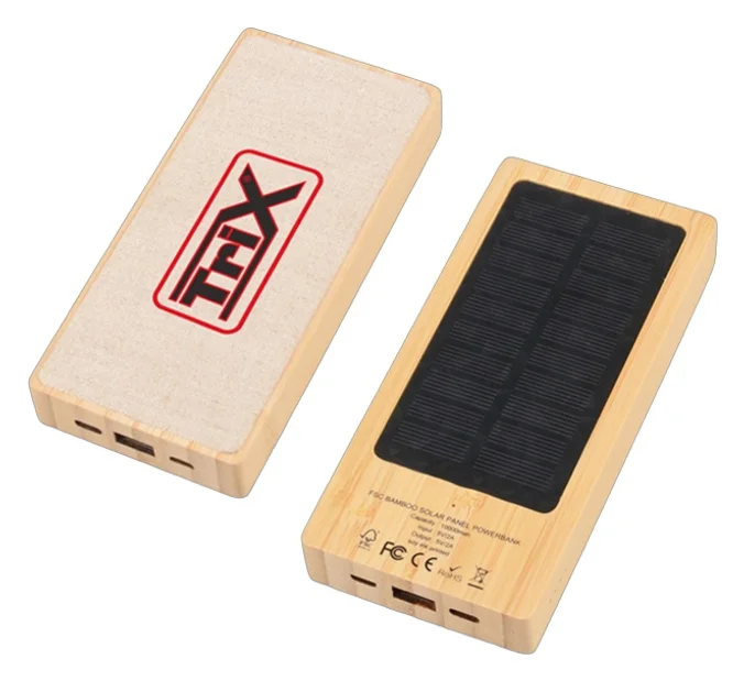 Produktbilde for Park Bambus 10.000 mAh Solcelledrevet Powerbank