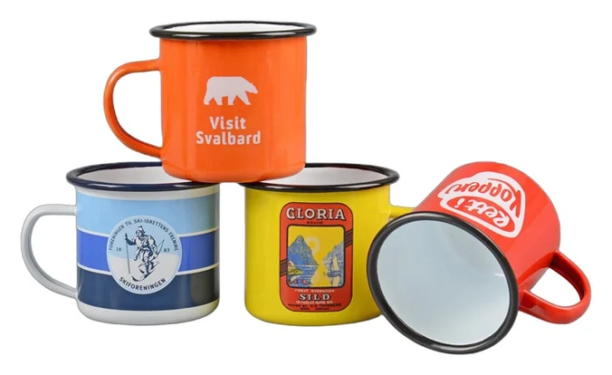Produktbilde for Retro Emaljekrus i Egen Farge Emaljekopp