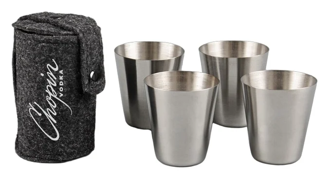 Produktbilde for Arles Rustfritt Stål 4 stk Shotglass Gavesett