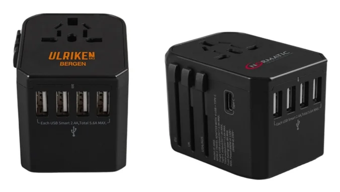 Produktbilde for Kivo Reiseadapter med USB-A og USB-C